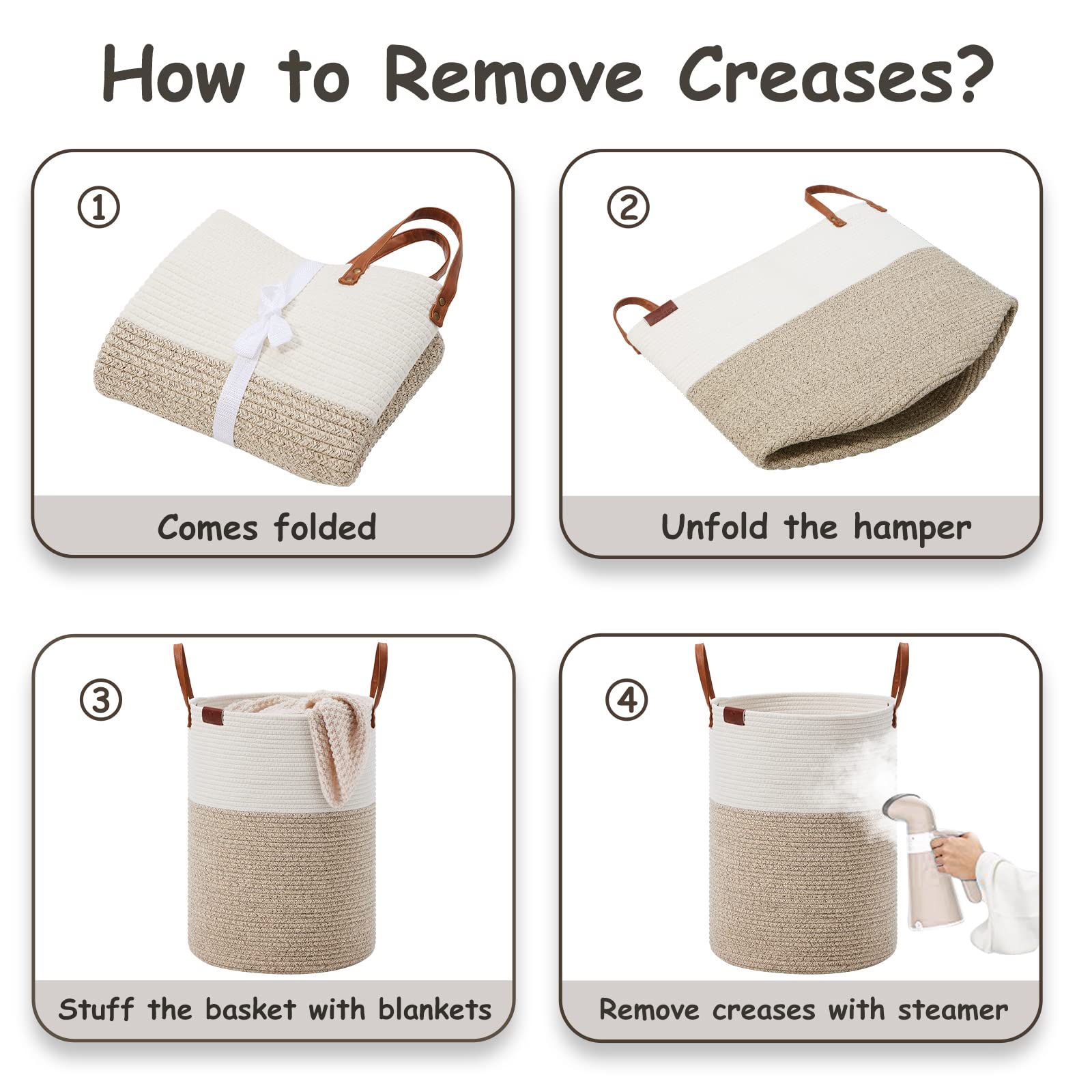 VIPOSCO cotton rope basket ideal for towels and laundry near bathroom.
