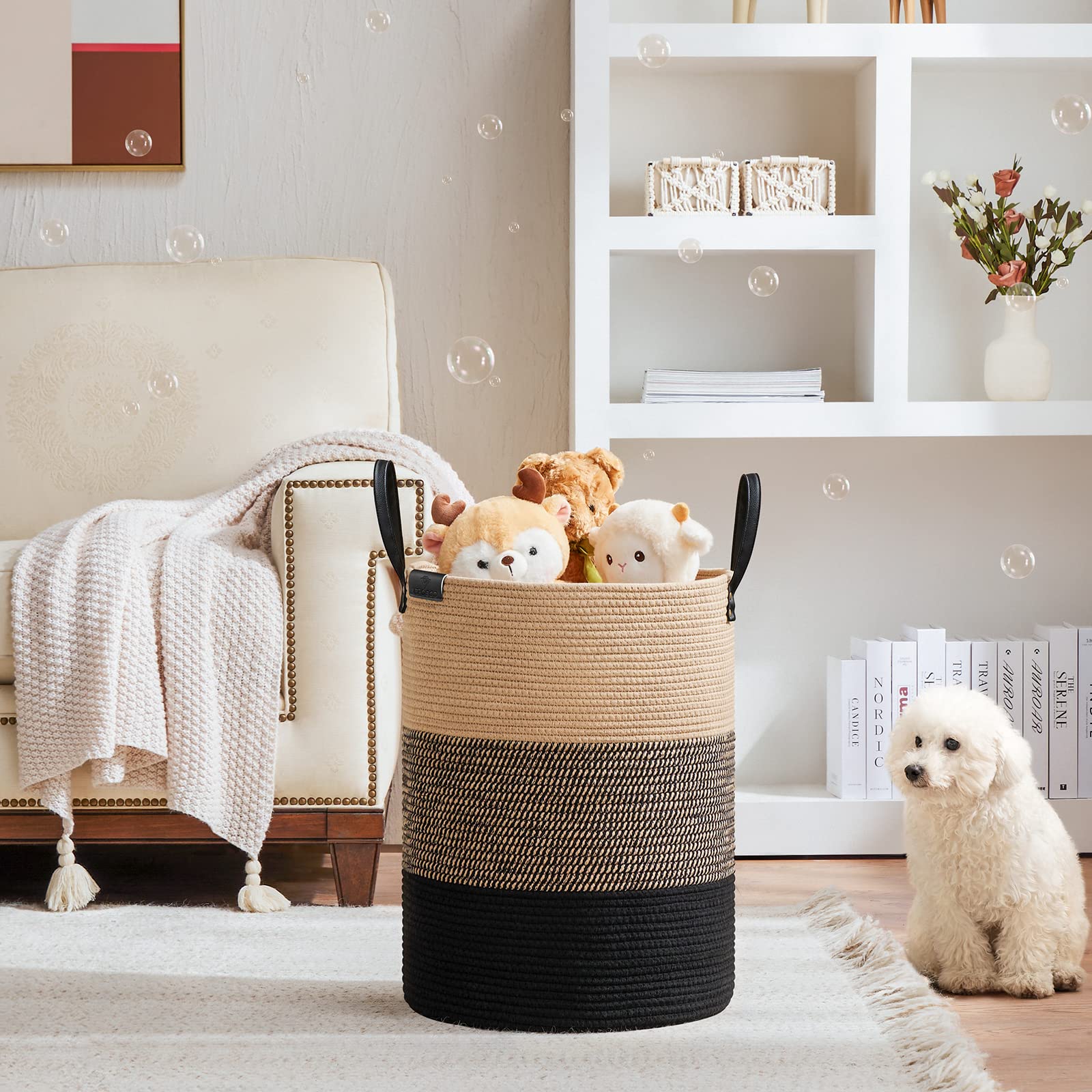 VIPOSCO 58L basket showing family sized load capacity for tidy spaces