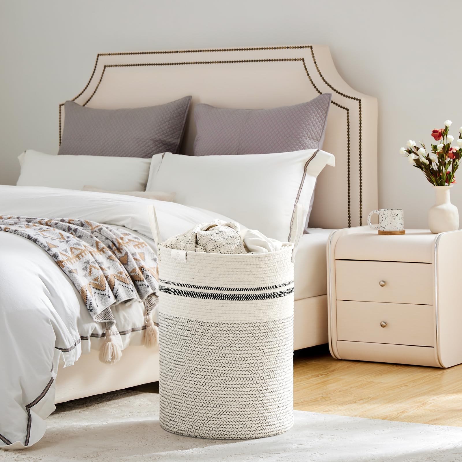 VIPOSCO living room basket content-friendly storage solution for blankets and magazines