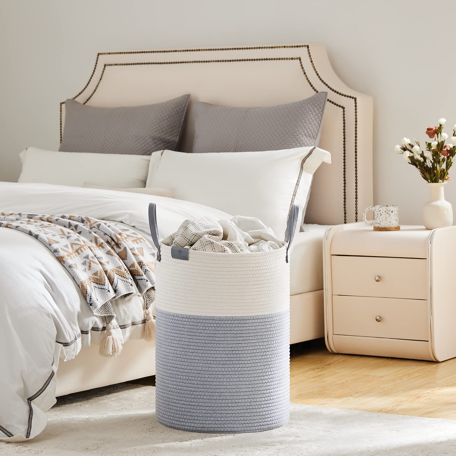 VIPOSCO basket in living room demonstrating minimalist storage