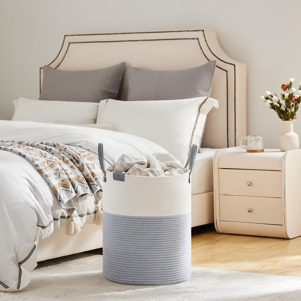 VIPOSCO minimalist decor basket in grey white complements modern interiors.