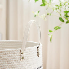 VIPOSCO tall laundry basket 100L stripe white demonstrates spacious capacity for bulky items