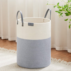 VIPOSCO tall laundry basket 58L in grey-white for organized laundry days