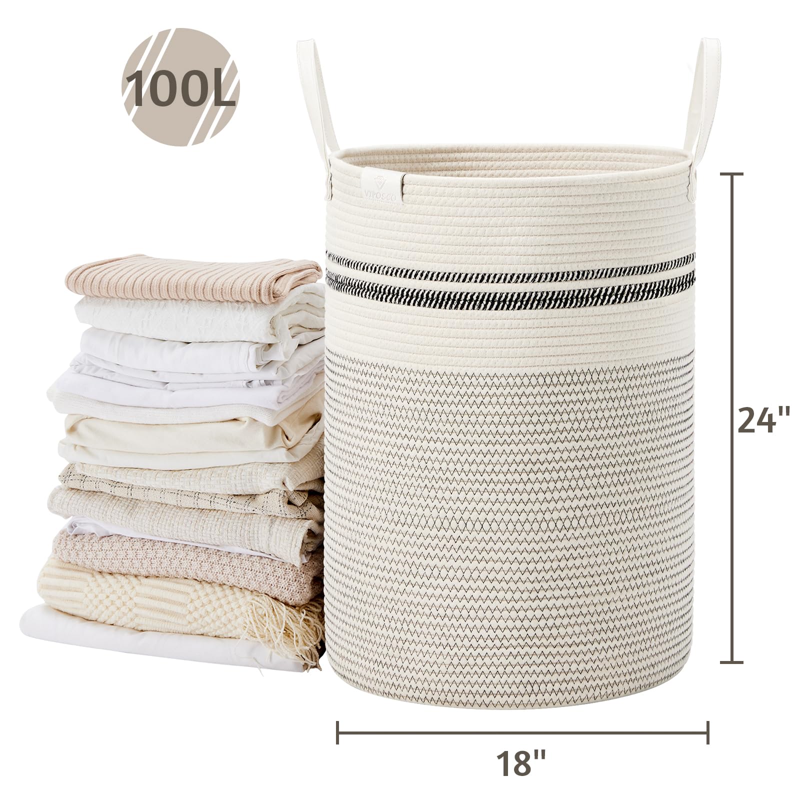 VIPOSCO blanket and towel storage basket illustrates versatile organization