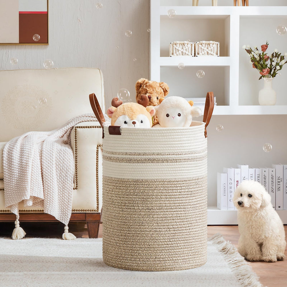 VIPOSCO collapsible rope basket demonstrates space-saving household storage.