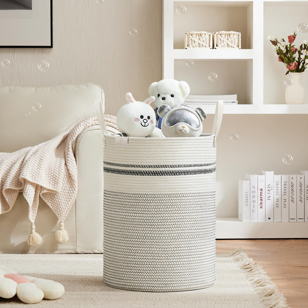VIPOSCO tall laundry basket woven rope texture highlights premium material and elegant home storage