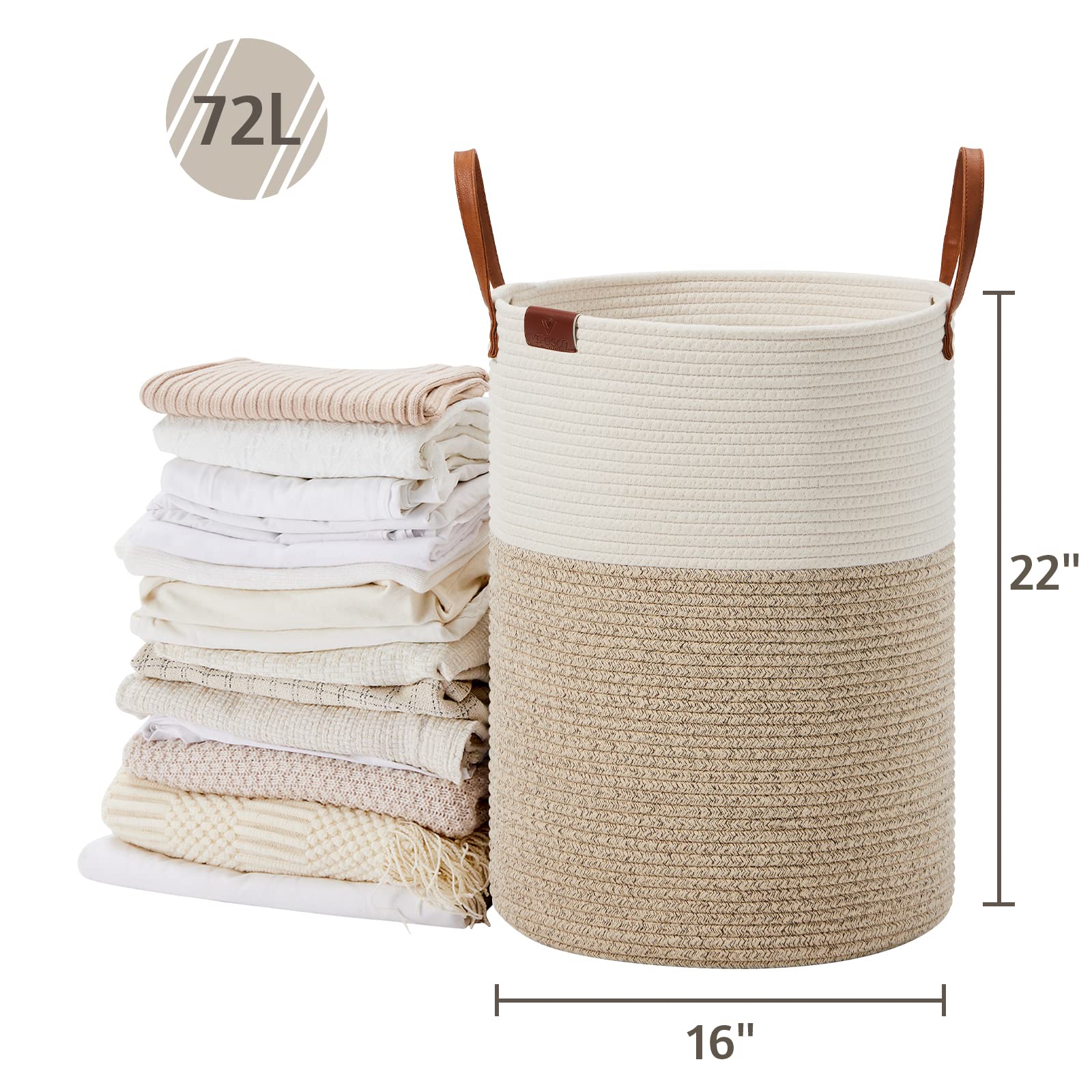 VIPOSCO white and brown decorative basket in modern decor