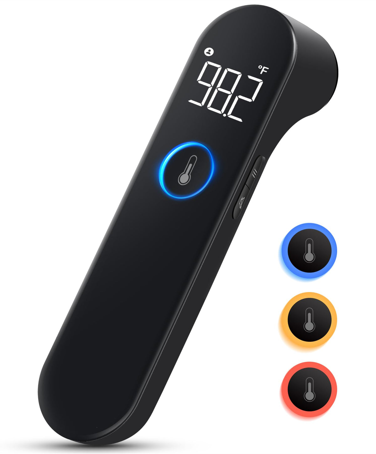 Viproud no-touch forehead thermometer front view with ergonomic grip for quick family checks