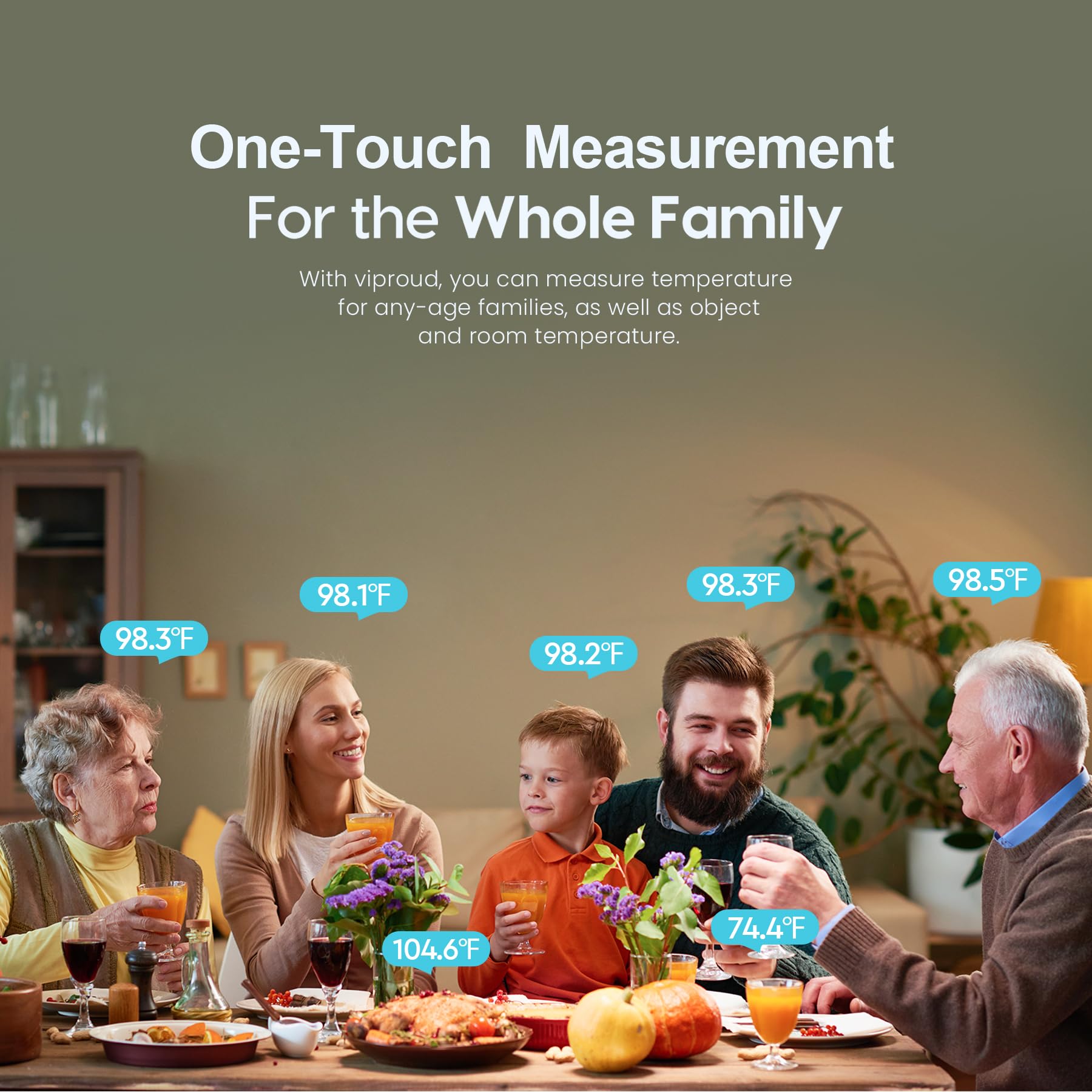 Viproud thermometer stores up to 35 readings for quick history review