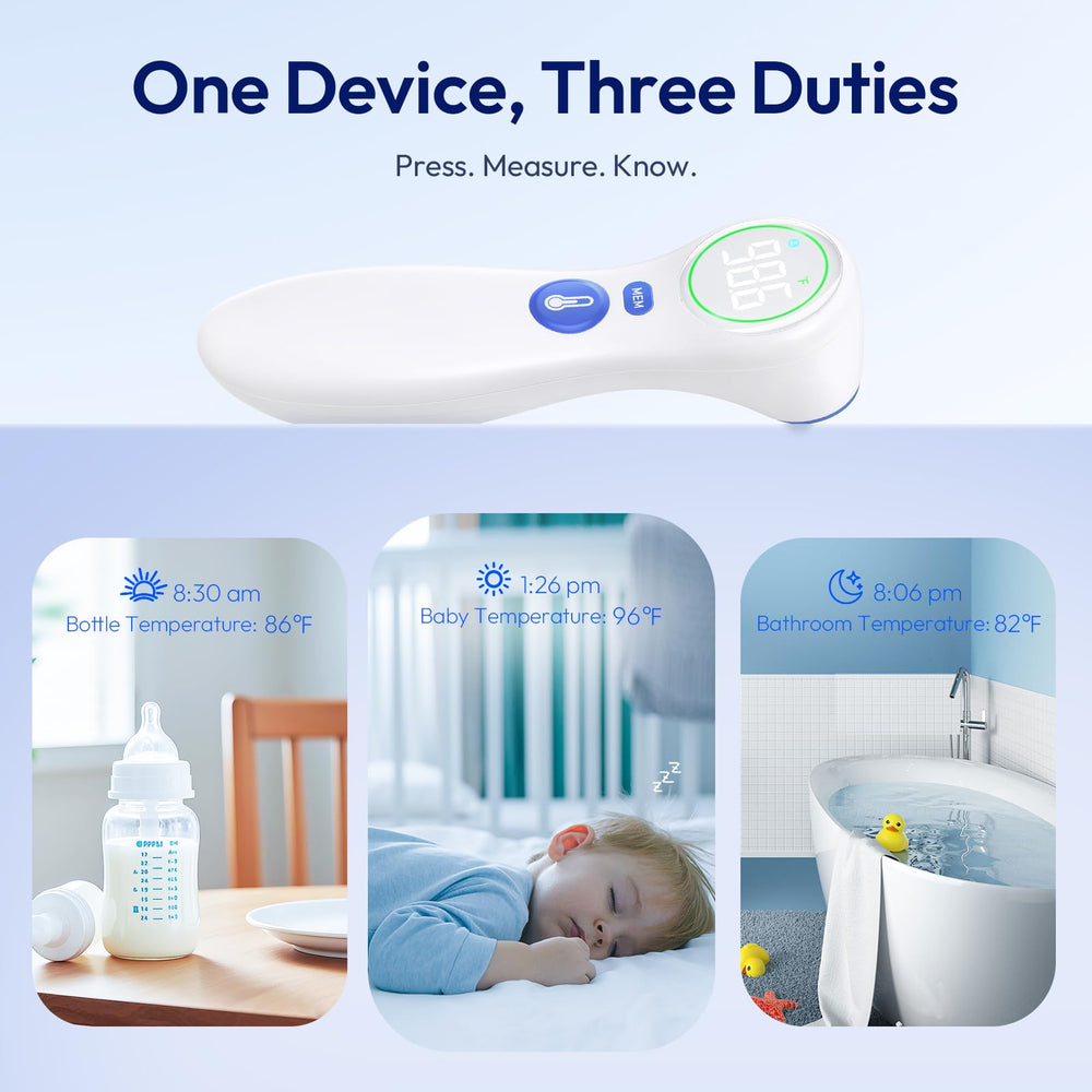 Viproud No-Touch Thermometer stores fever readings with 35 memory slots for trends.