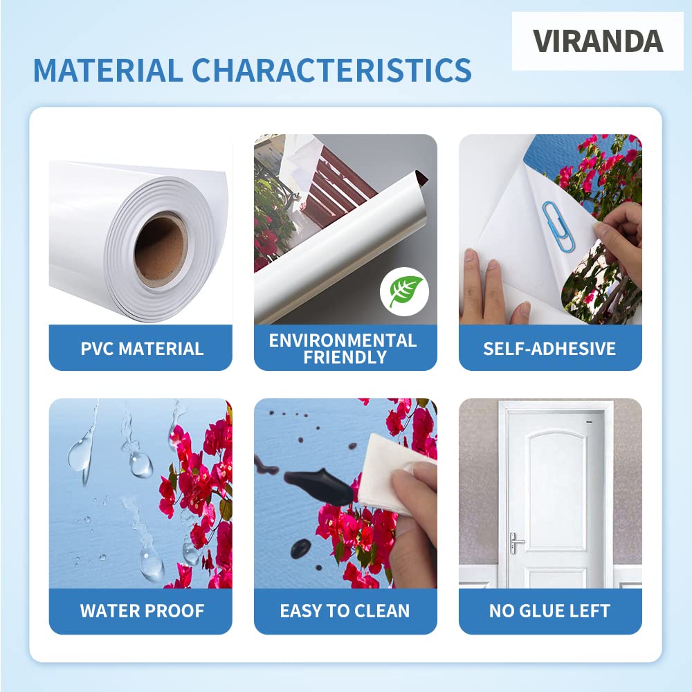 VIRANDA 3D door mural features a two-parts design for simple DIY alignment.