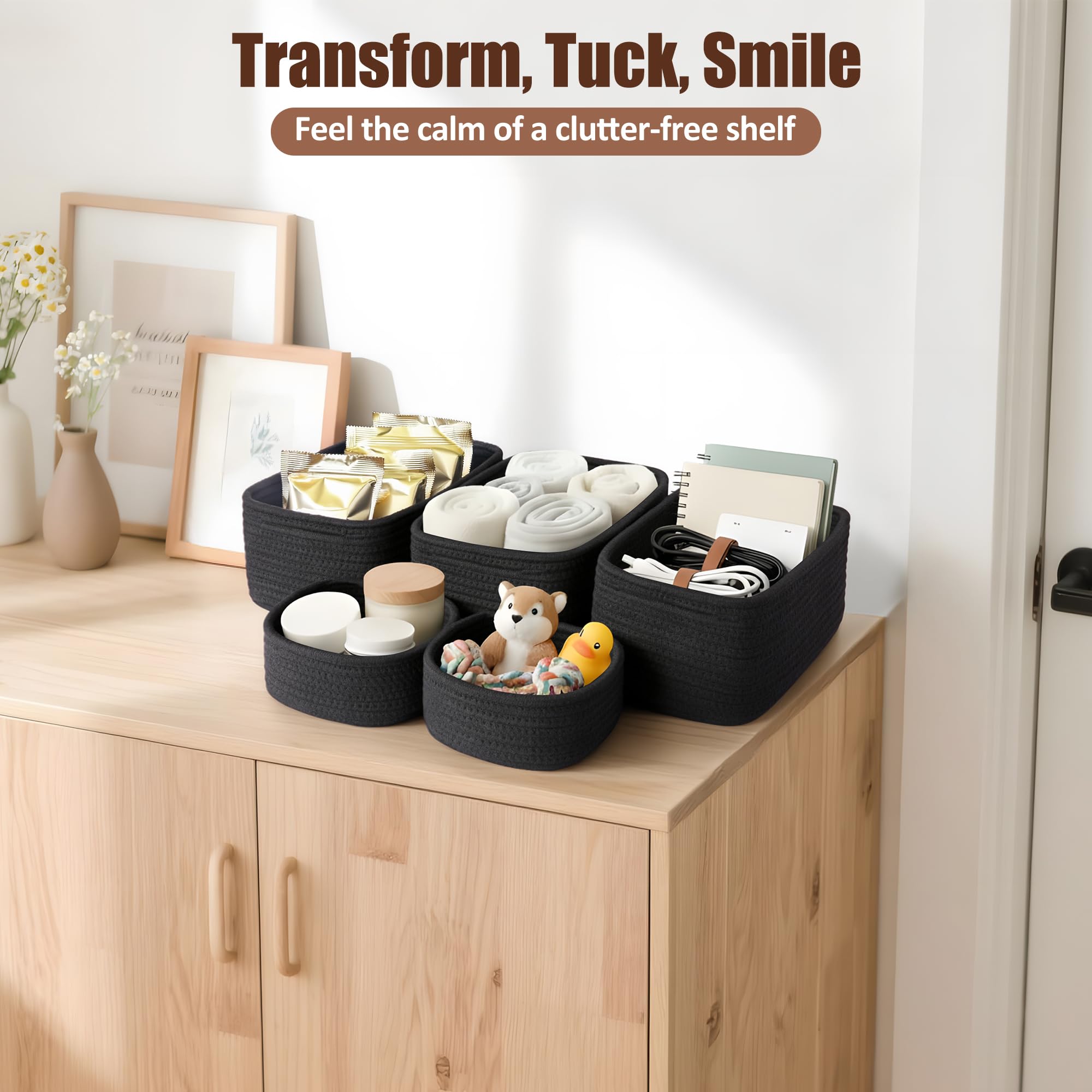 VIRETH HAUS black decor bins for modern interiors with bold contrast.
