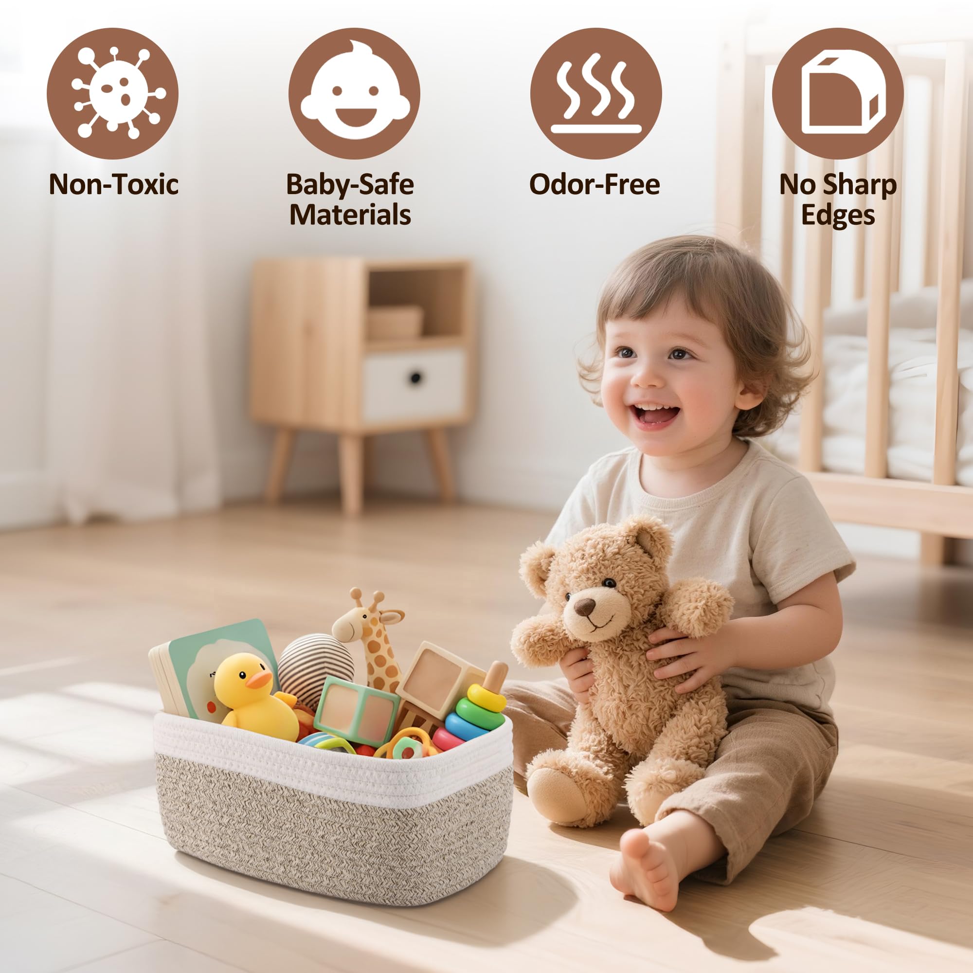VIRETH HAUS changing table baskets for baby essentials at arm's reach