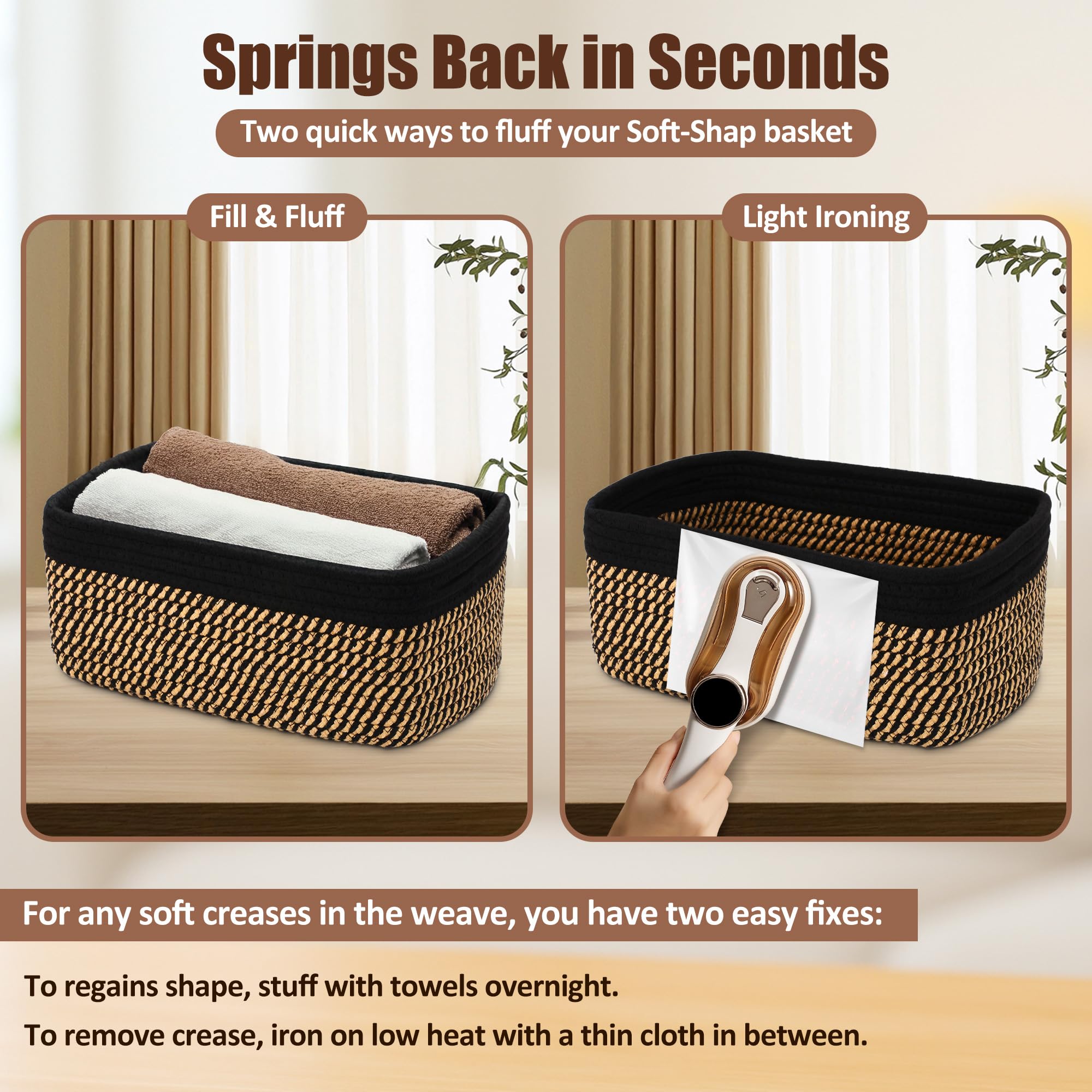 VIRETH HAUS neutral décor bins for farmhouse or boho style