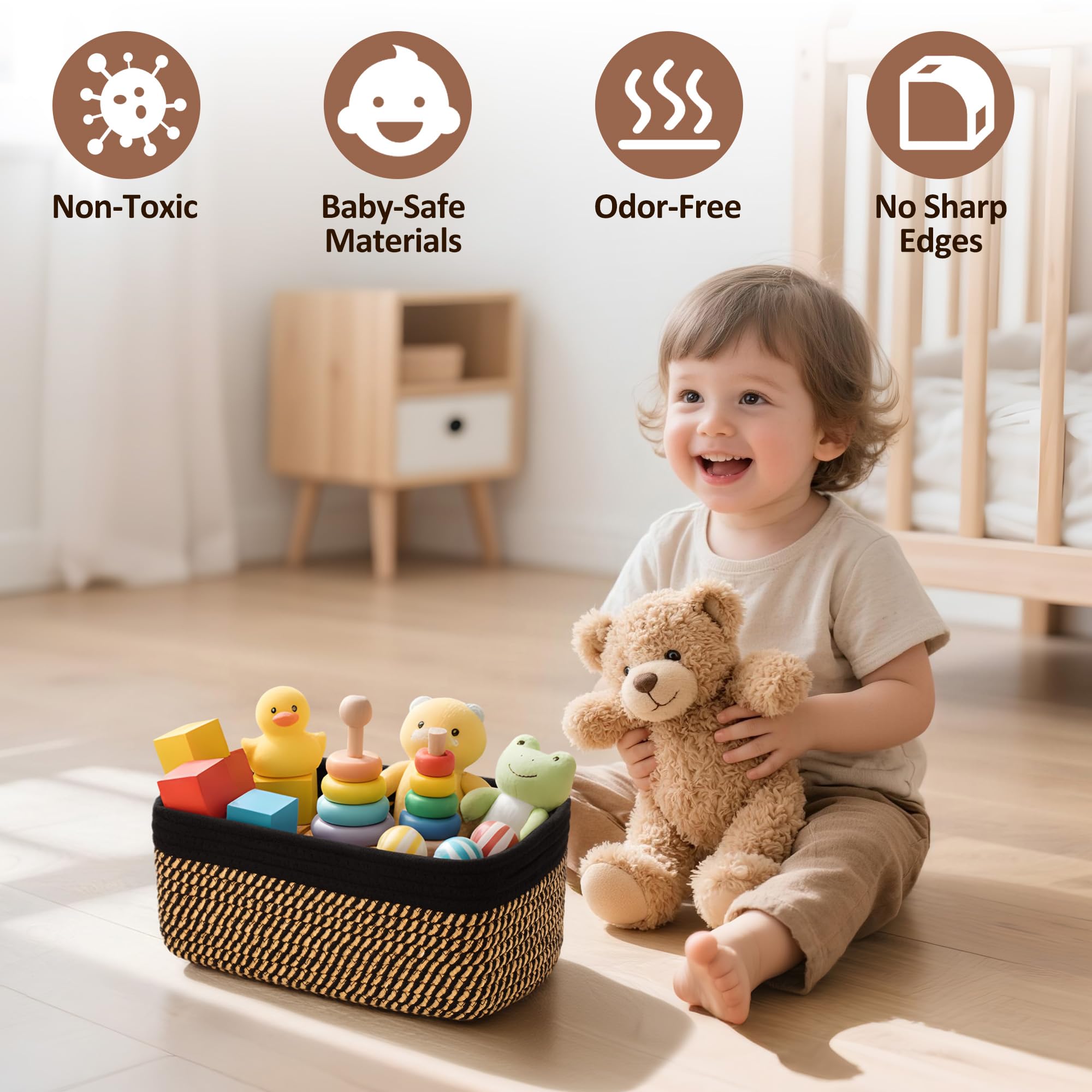 VIRETH HAUS two-size set on shelf with diapers organized