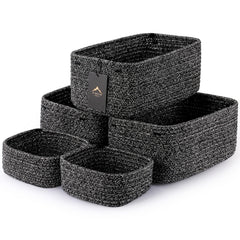 VIRETH HAUS cream on shelf baskets keep clutter contained for easy access.