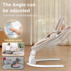 Viriwebaby baby swing 5-point safety harness keeps baby secure.