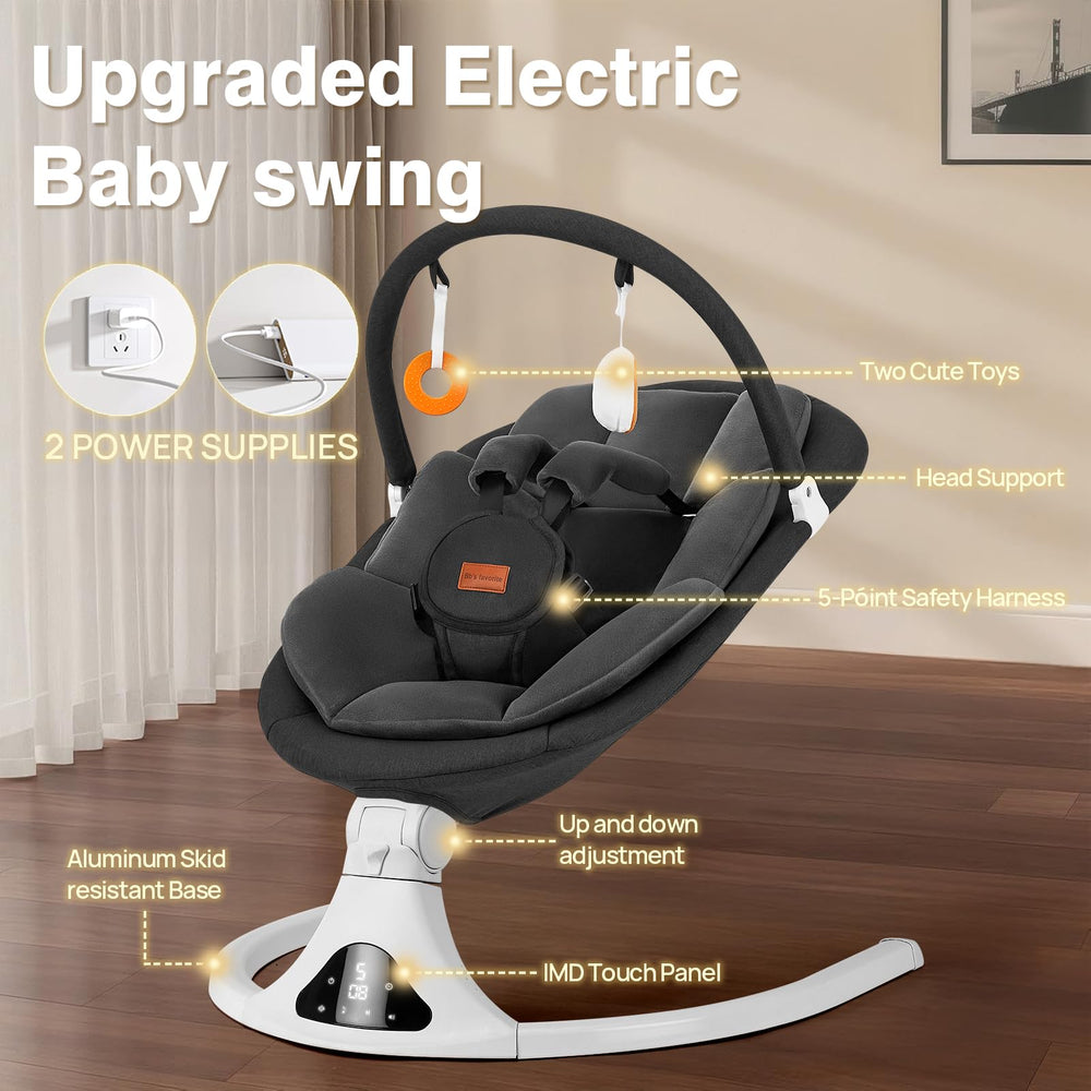 Viriwebaby baby swing seat-removable highlights machine-washable padding for quick, hygienic cleanup.