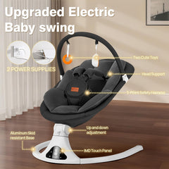 Viriwebaby baby swing seat-removable highlights machine-washable padding for quick, hygienic cleanup.