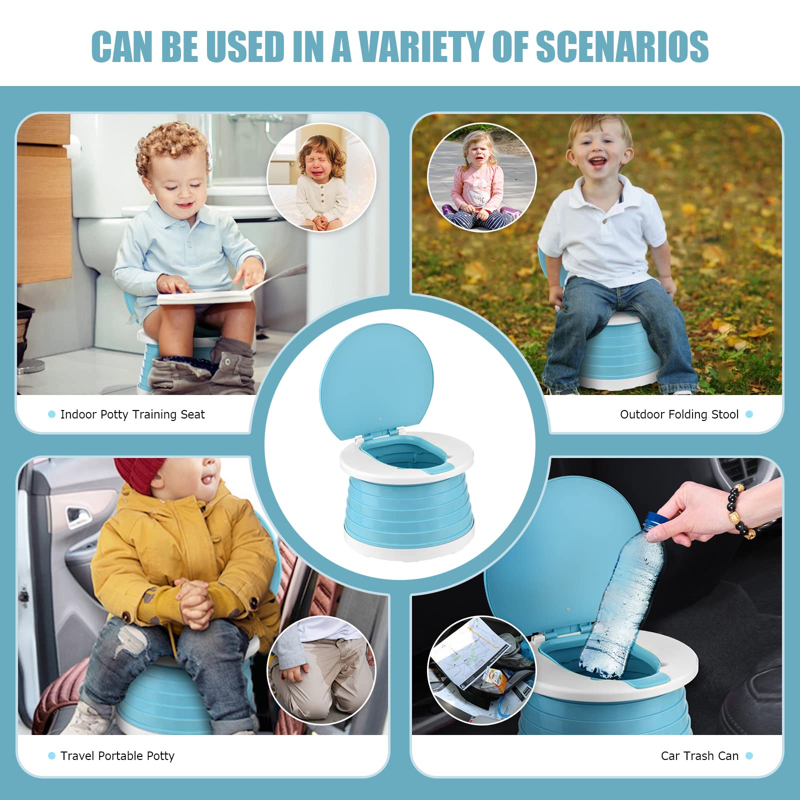 VISATOR portable potty indoor outdoor use versatile setup for home and park