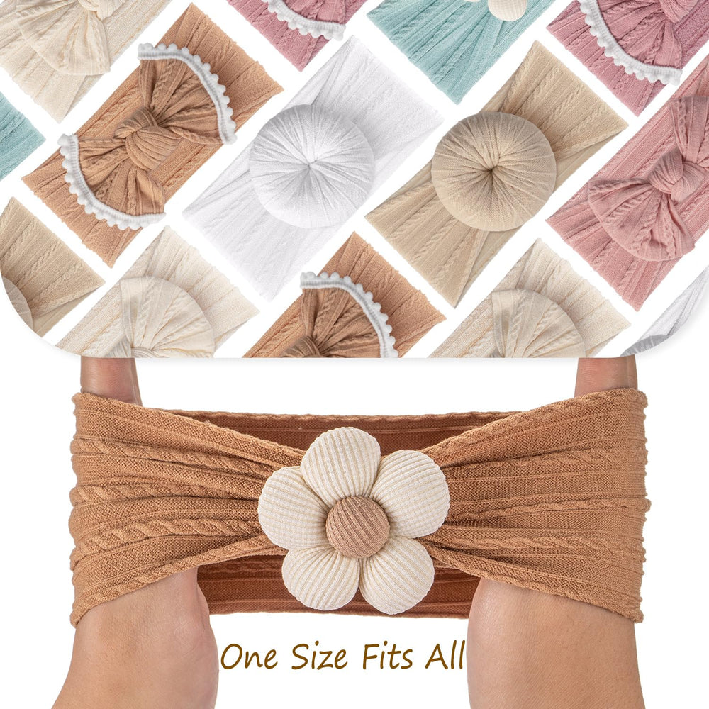 VISBL floral headbands—soft elastic for comfy all-day wear on babies