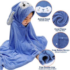 Visen hooded towel kids navy hood face detail emphasizes playful design for bath time.