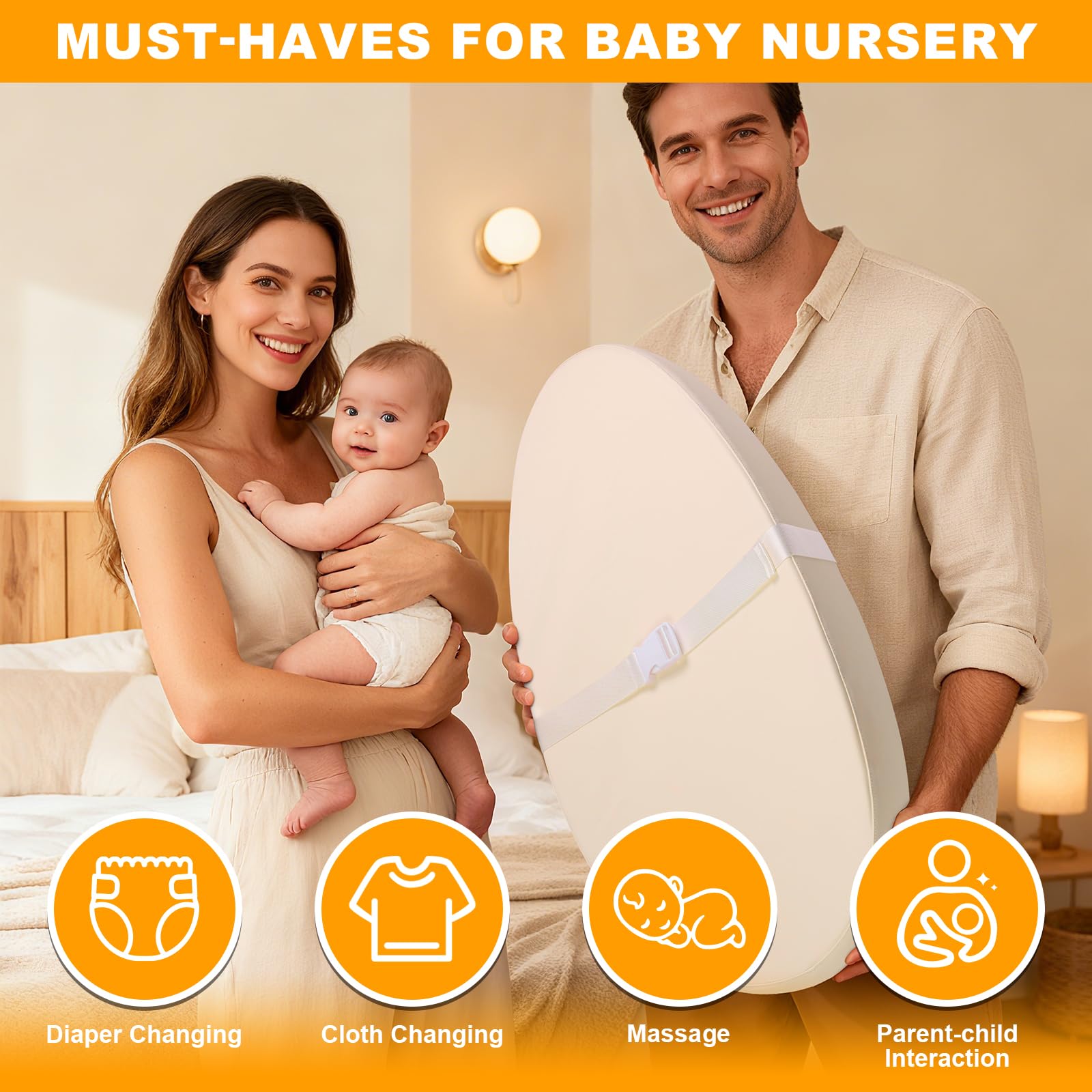 VISFAPAER cushioned surface offers gentle support for baby comfort.