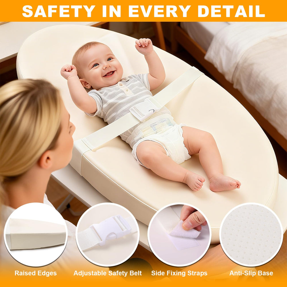 VISFAPAER changing pad safety belt adds secure restraint for calmer diaper duty.