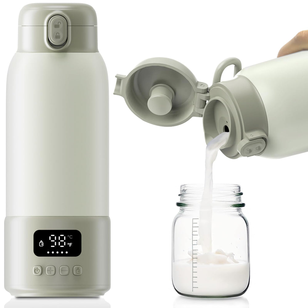 VISNOK milk warmer front view showing compact travel-ready design for on-the-go feeds
