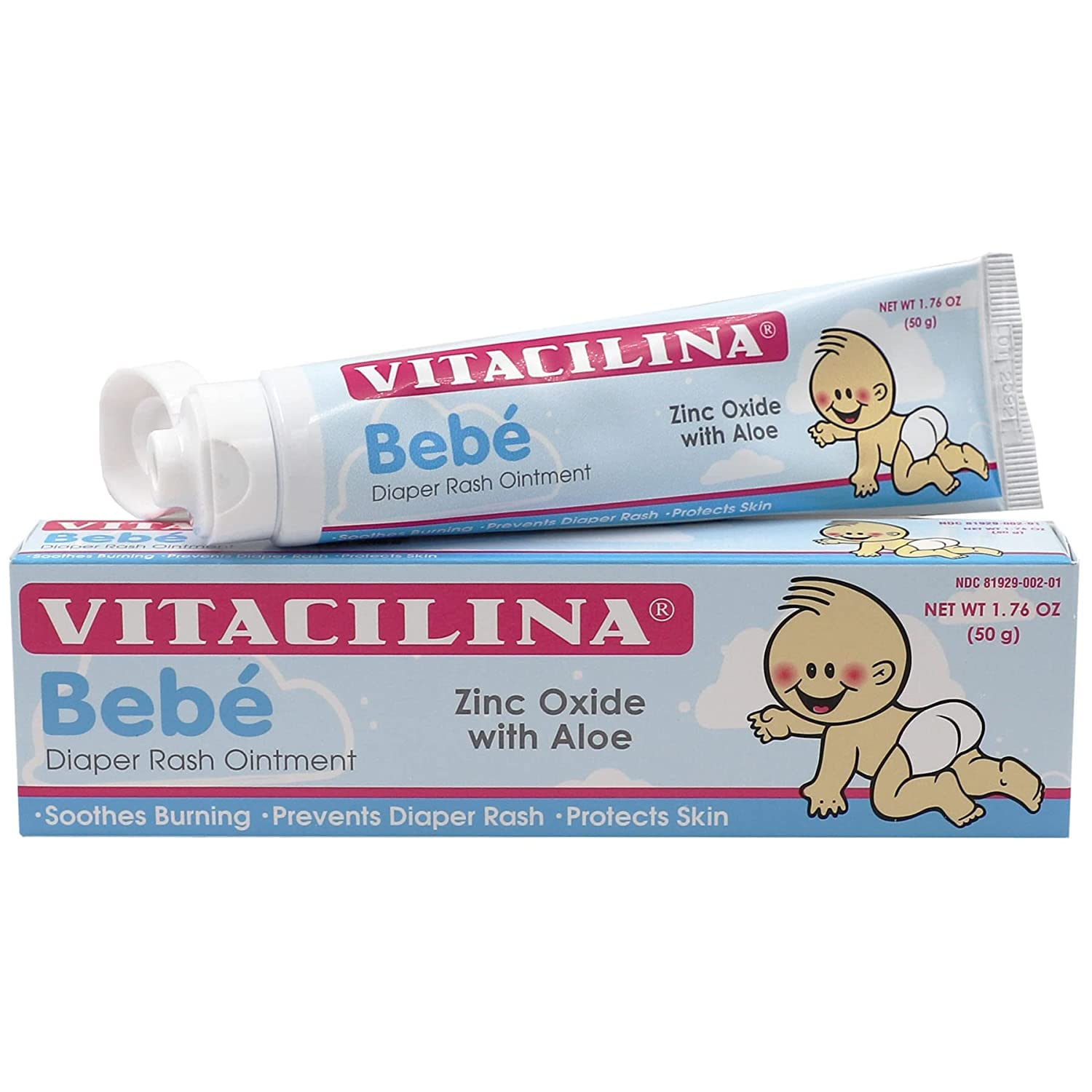 Vitacilina Bebe ointment baby skin application shows easy, smooth coverage.
