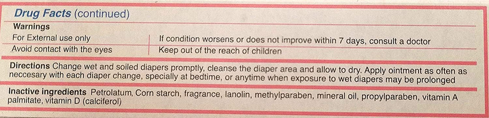 Vitacilina Bebe ointment label detail helps confirm usage and safety information.