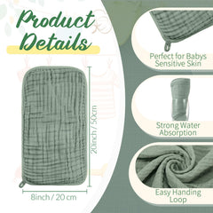 VitalCozy washcloth 8x20 green for quick moisture absorption
