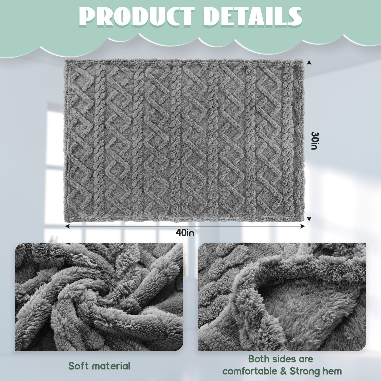 VitalCozy 3D texture baby blanket highlights tactile depth for comforting swaddle experiences.