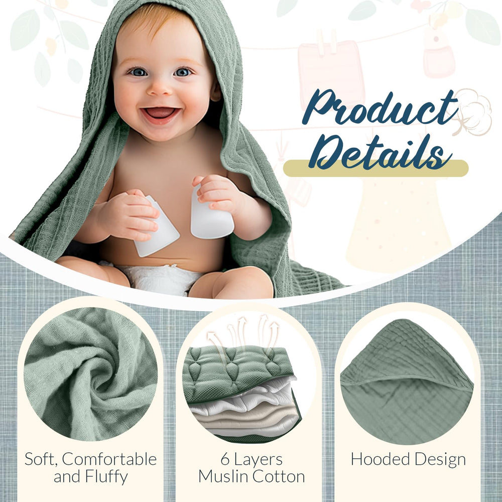 VitalCozy 8-pcs baby towel set packaged for gifting