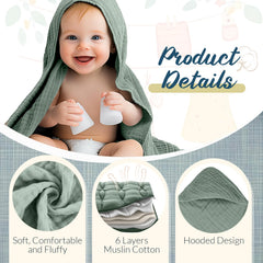VitalCozy 8-pcs baby towel set packaged for gifting