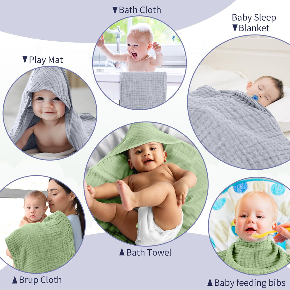 VitalCozy 6-layer muslin cotton set highlighting fast moisture absorption and breathability.