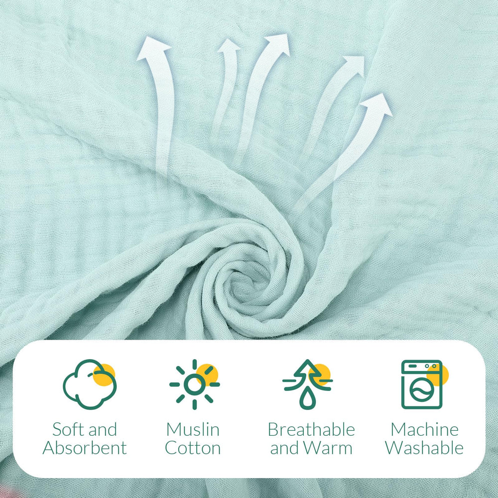 VitalCozy 6 layer muslin detail highlighting quick absorbency