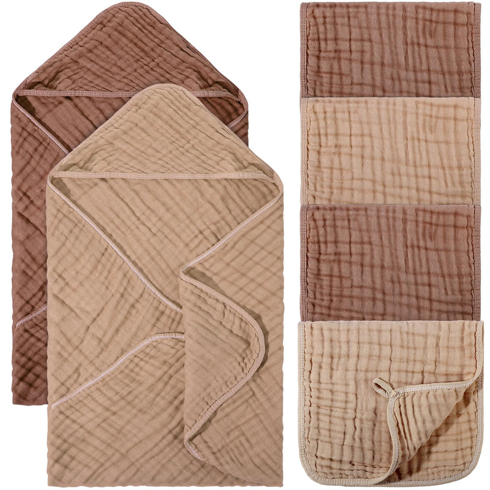 VitalCozy baby hooded towel brown close-up showing warm bath wrap.