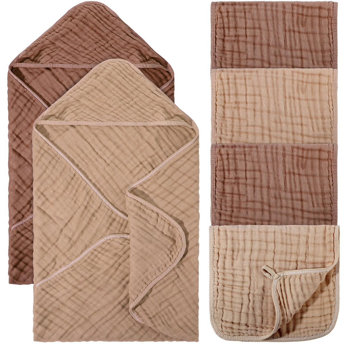 VitalCozy baby hooded towel brown close-up showing warm bath wrap.