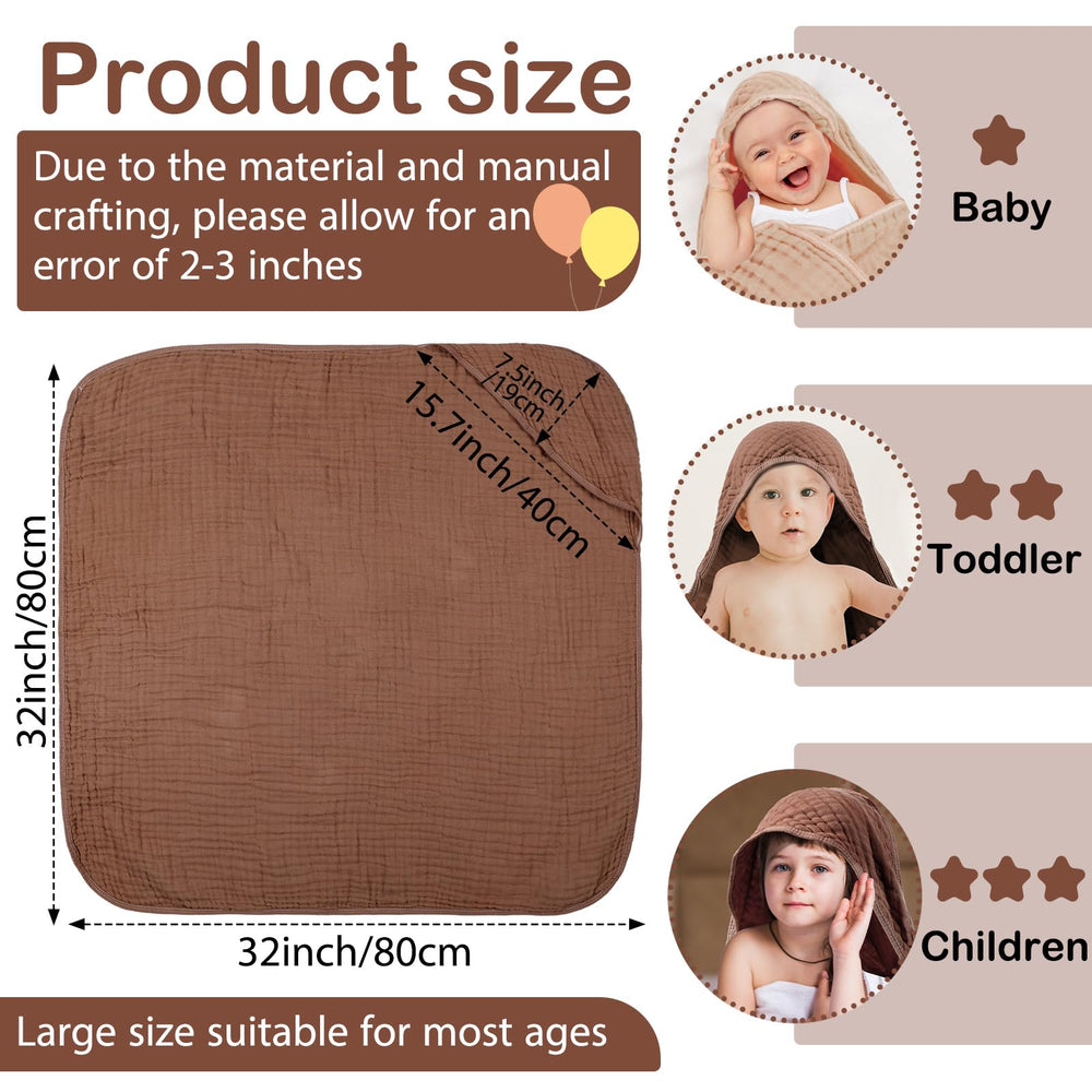 VitalCozy baby hooded towel coffee close-up highlighting plush absorbency.