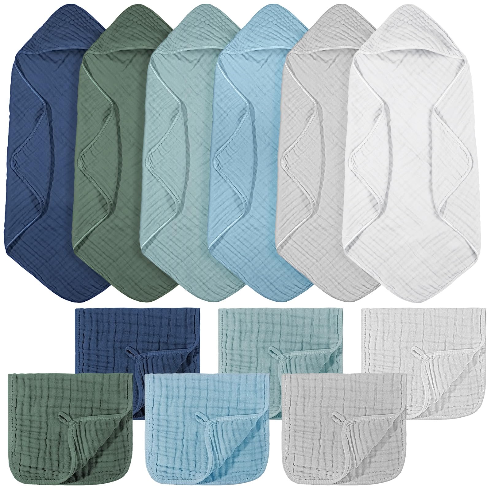VitalCozy baby hooded towel blue 32x32 inches for cozy post-bath warmth and quick drying