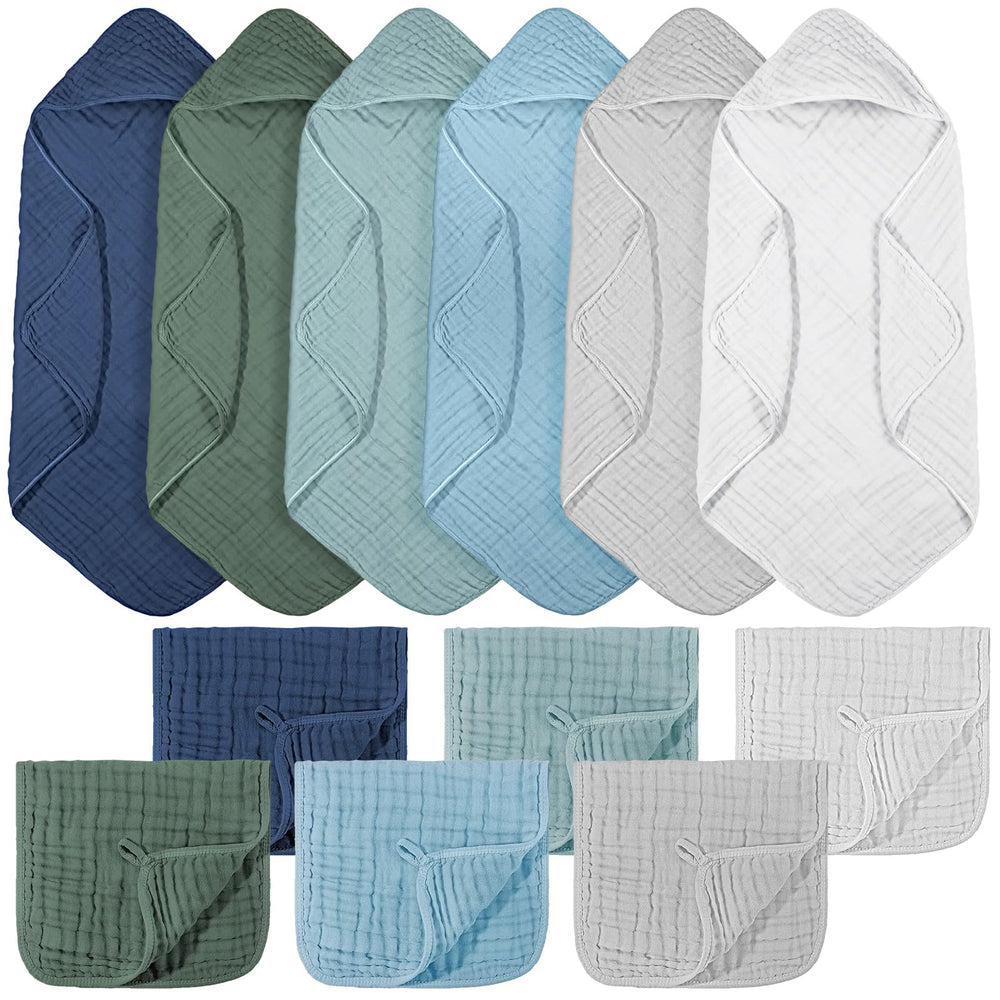 VitalCozy baby hooded towel blue 32x32 inches for cozy post-bath warmth and quick drying