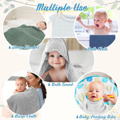 VitalCozy baby hooded towel gray 32x32 inches for warm post-bath drying