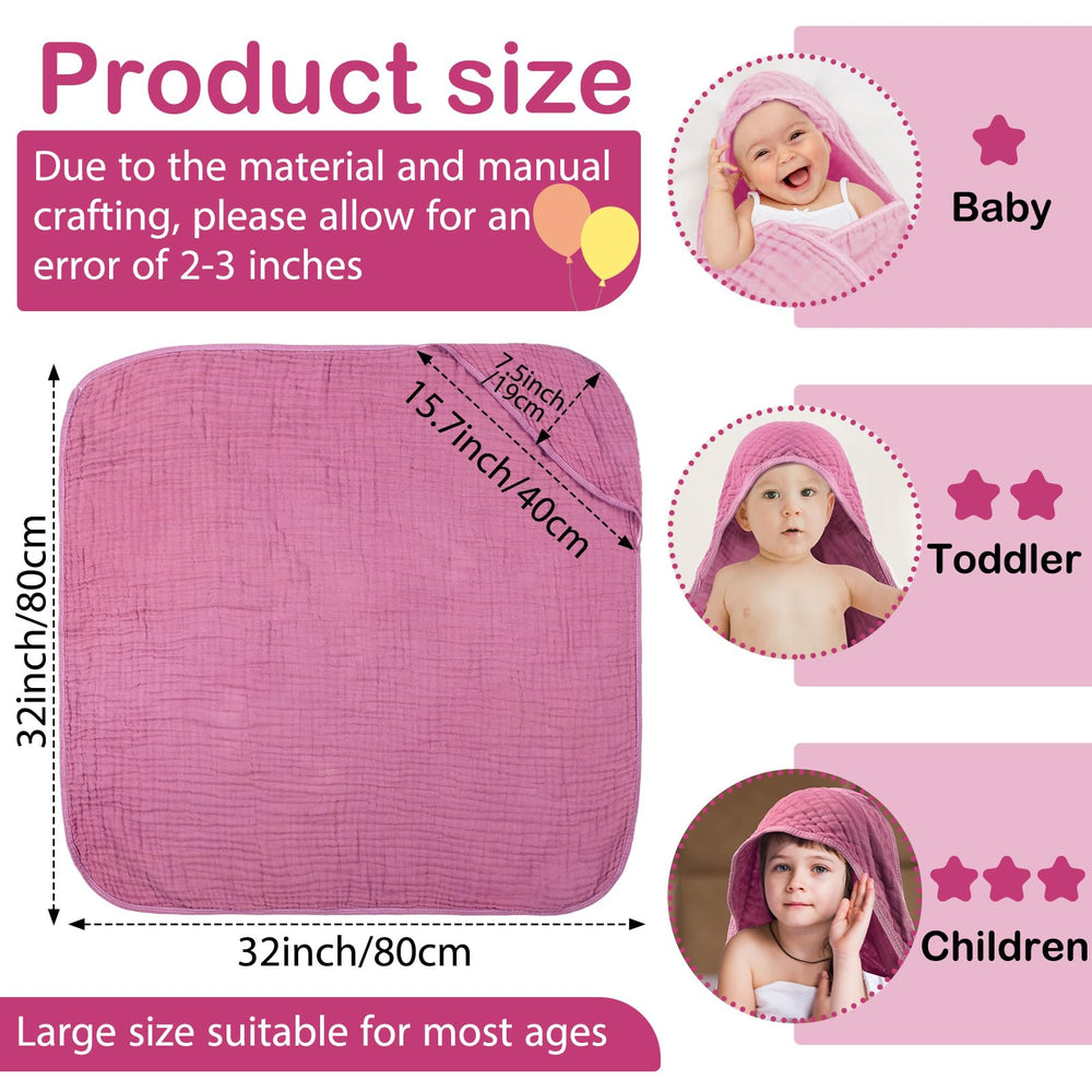 VitalCozy baby hooded towel pink front view for cozy after-bath snuggles