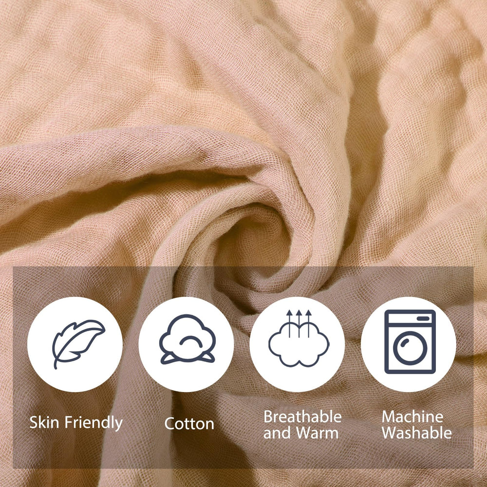 VitalCozy muslin washcloth coffee close-up emphasizing quick-dry softness.