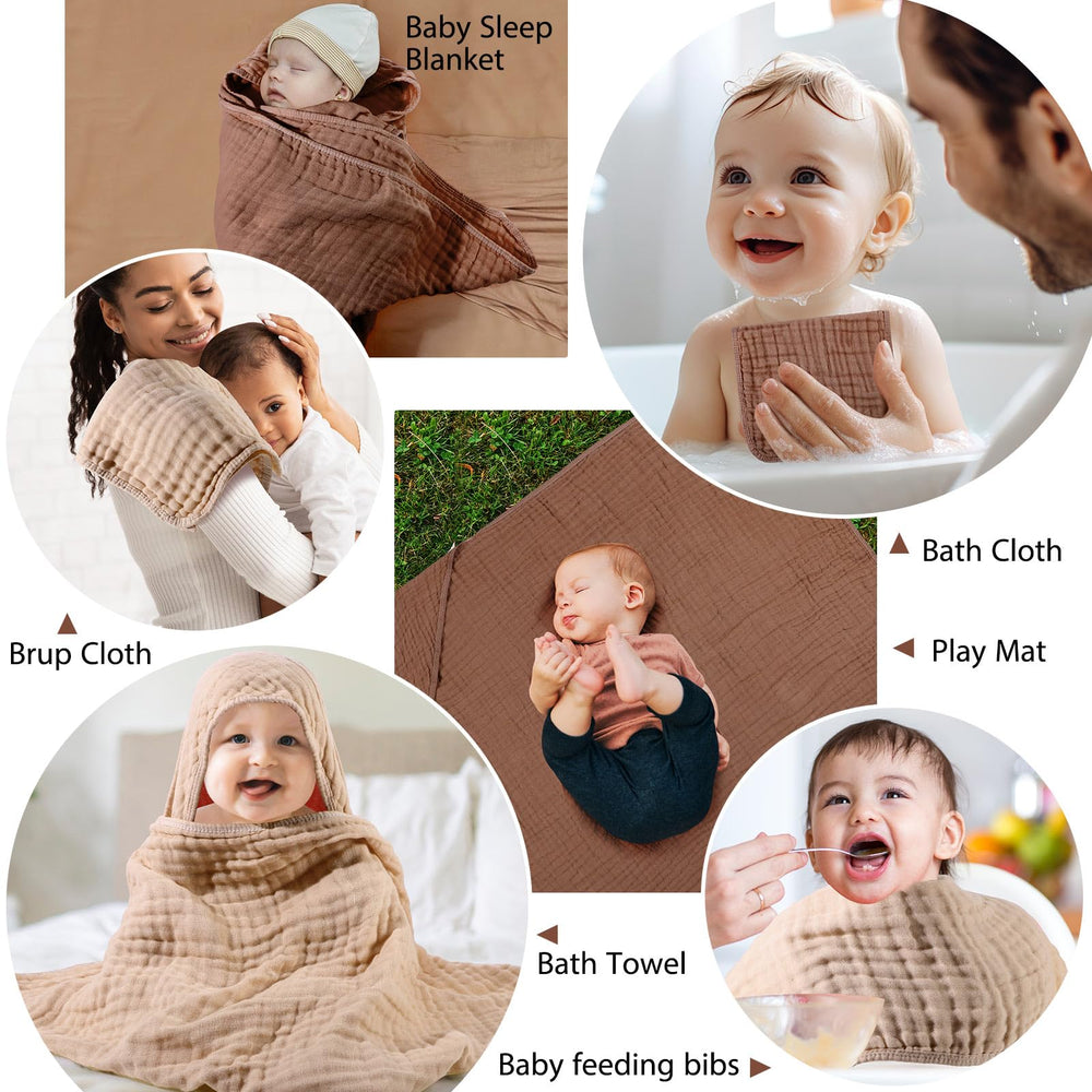 VitalCozy baby towel set gift packaging close-up for gifting.