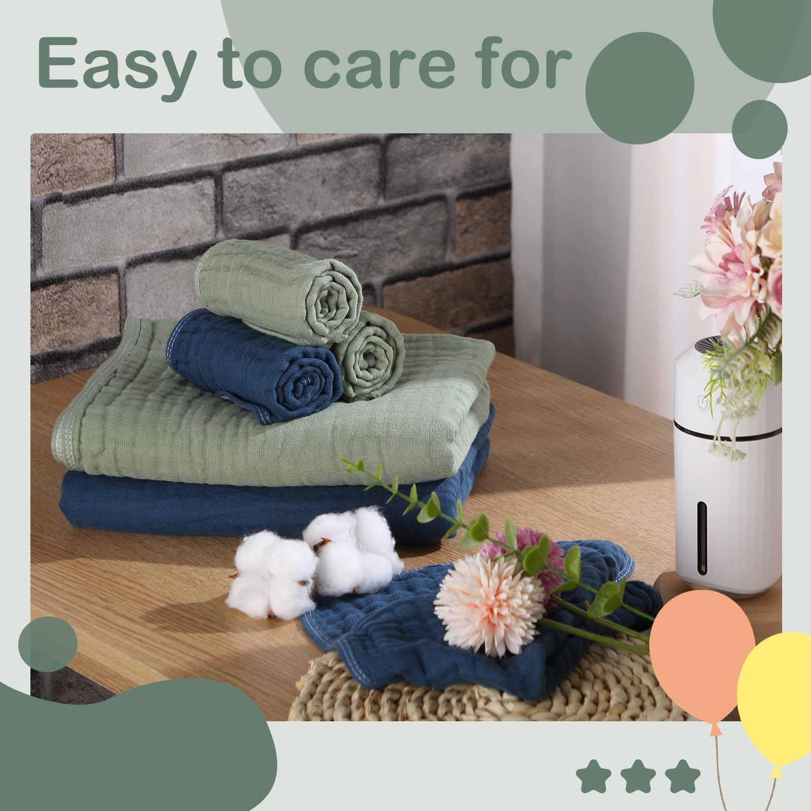 VitalCozy packaging image of baby towel set for gifting
