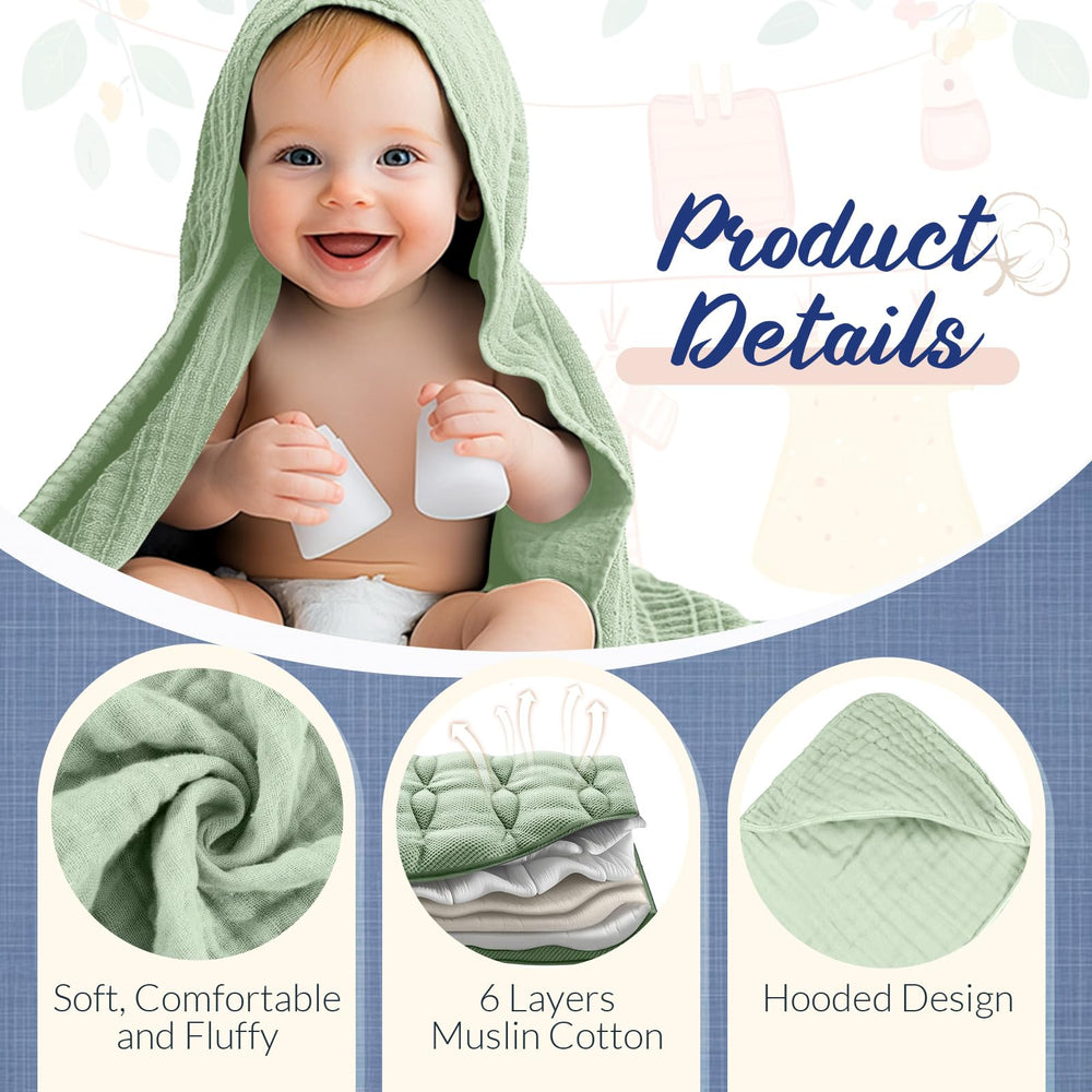 VitalCozy baby towels multi-color packaging showcases practical gift-ready set for new parents.