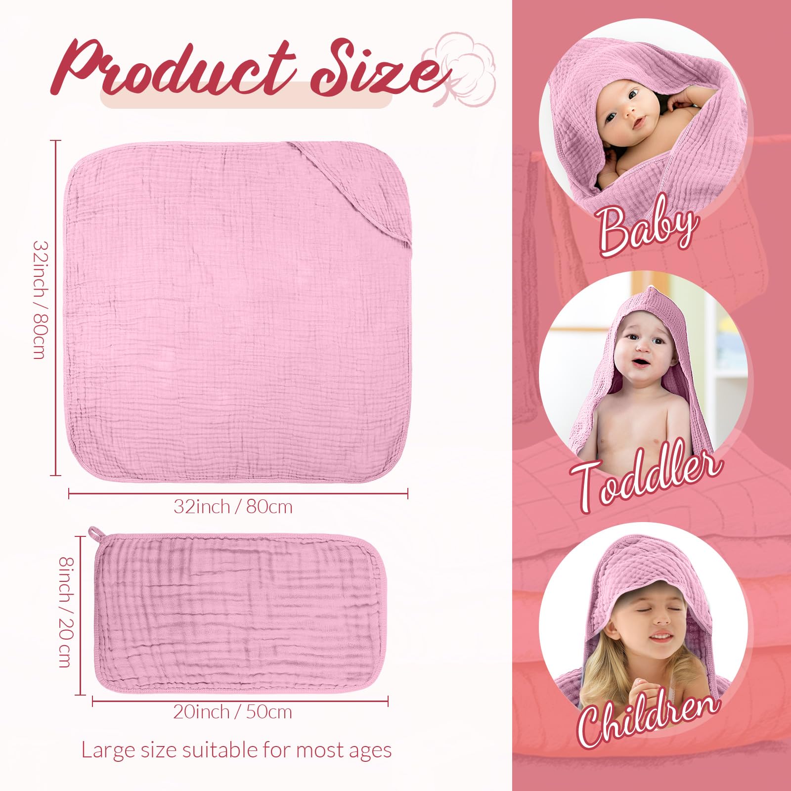 VitalCozy baby washcloths laid flat for gentle cleansing