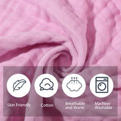 VitalCozy baby washcloths pink close-up with gentle cleansing texture
